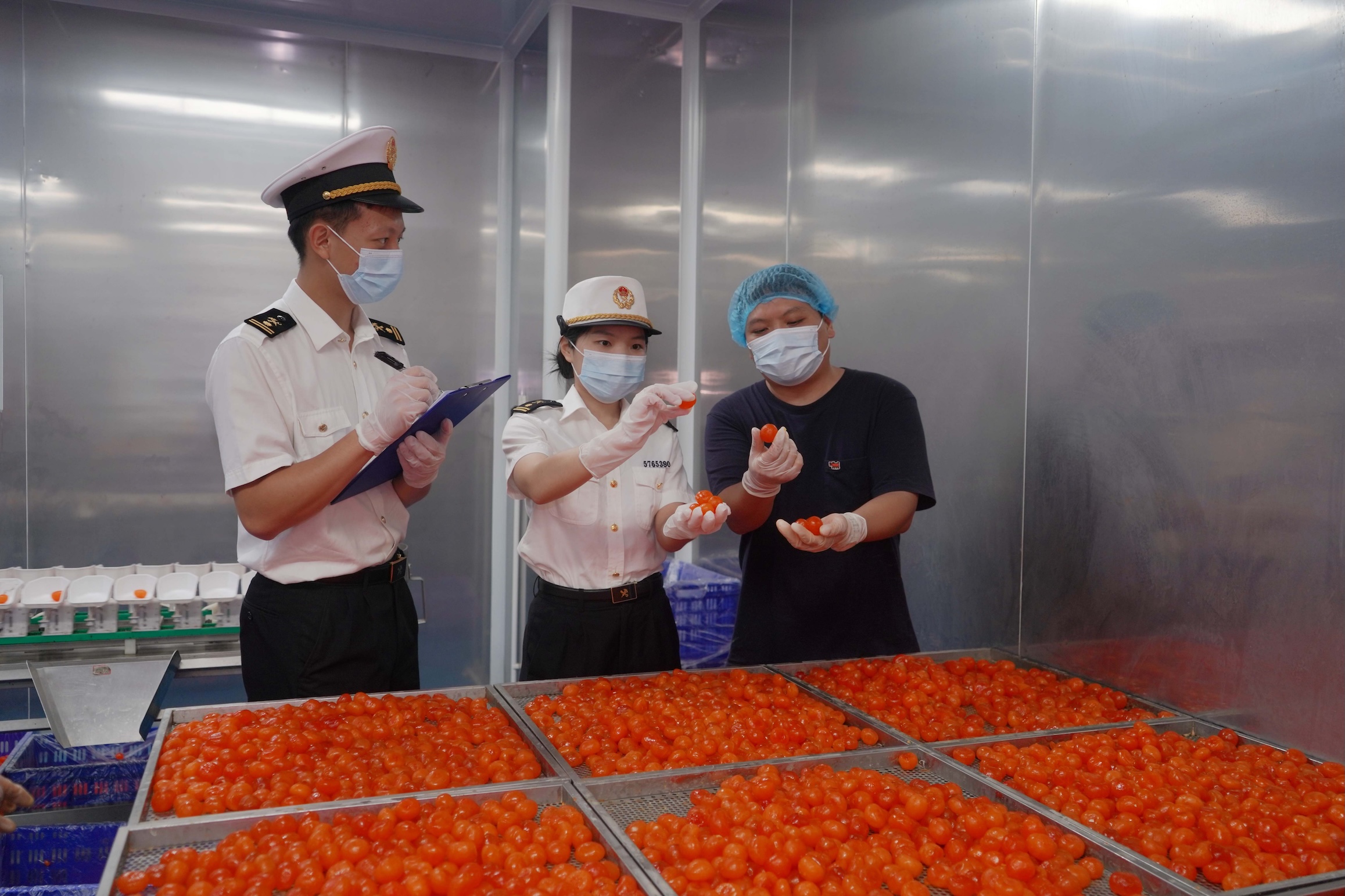 斗門海關關員對供港澳咸蛋黃進行品質檢查(周佳慧 攝).jpg